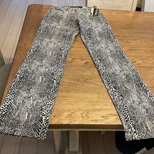 HOLLYWOOD SNAKE PRINT STRETCH FABRIC TROUSERS.  NEW WITH TAGS